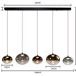 7082-502 Lampa wisząca piątka prosta Pesaro czarna - 3