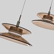 5058-321 Lampa wisząca trójka okrągła Crema brąz / klosz coffee - 4