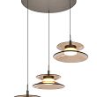 5058-321 Lampa wisząca trójka okrągła Crema brąz / klosz coffee - 5