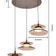 5058-321 Lampa wisząca trójka okrągła Crema brąz / klosz coffee - 7