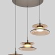 5058-321 Lampa wisząca trójka okrągła Crema brąz / klosz coffee - 2