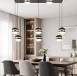 7047-905 Lampa wisząca ósemka prostokątna Biarritz czarny chrom - 5