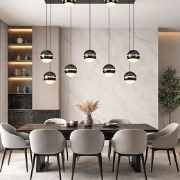 7047-905 Lampa wisząca ósemka prostokątna Biarritz czarny chrom
