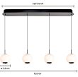 7051-405 Lampa wisząca czwórka prosta LED Luberon czarny chrom - 4