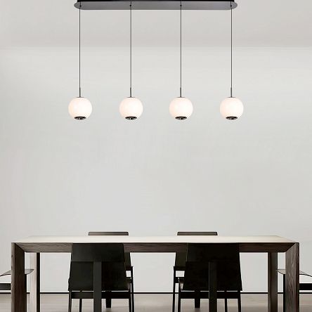 7051-405 Lampa wisząca czwórka prosta LED Luberon czarny chrom