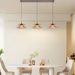 7058-321 Lampa wisząca trójka prosta Crema brąz / klosz coffee