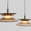 7058-421 Lampa wisząca czwórka prosta Crema brąz / klosz coffee - 7