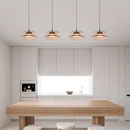 7058-421 Lampa wisząca czwórka prosta Crema brąz / klosz coffee