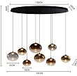 7082-802 Lampa wisząca ósemka owalna Pesaro czarna - 3