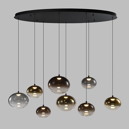 7082-802 Lampa wisząca ósemka owalna Pesaro czarna
