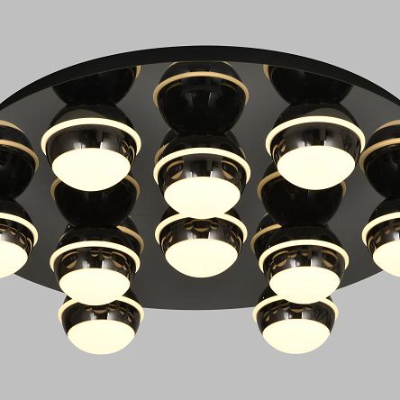 9047-1005 Plafon dziesiątka okrągły LED Biarritz czarny chrom