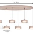 7062-613 Lampa wisząca szóstka owalna Valensole  kaszmirowa - 6