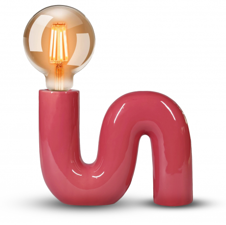 POP SERPENT Lampa biurkowa , ceramiczna z tekstylnym przewodem i włącznikiem