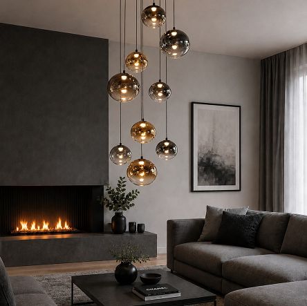 5082-902 Lampa wisząca dziewiątka okrągła Pesaro  czarna