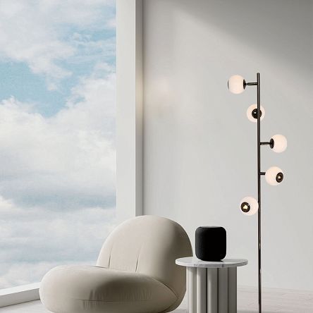 3051-505 Lampa podłogowa piątka LED Luberon czarny chrom