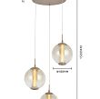 5041-313 Lampa wisząca trójka okrągła Orleans kaszmirowa - 7