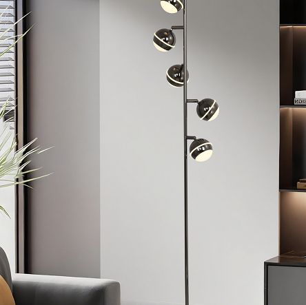 3047-505 Lampa podłogowa piątka Biarritz czarny chrom