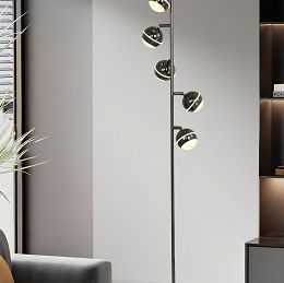 3047-505 Lampa podłogowa piątka Biarritz czarny chrom