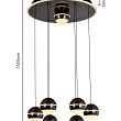 5047-805 Lampa wisząca siódemka okrągła Biarritz czarny chrom - 7