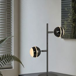 8047-205 Lampa stojąca dwójka Biarritz czarny chrom