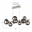 SEVILLA Lampa wisząca z dziesięcioma kulistymi kloszami w kolorze czarnego chromu - 3