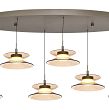7058-621 Lampa wisząca szóstka owalna Crema brąz / klosz coffee - 2