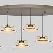 7058-621 Lampa wisząca szóstka owalna Crema brąz / klosz coffee - 3