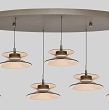7058-621 Lampa wisząca szóstka owalna Crema brąz / klosz coffee - 4