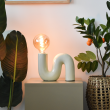 POP SERPENT Lampa biurkowa , ceramiczna z tekstylnym przewodem i włącznikiem - 2
