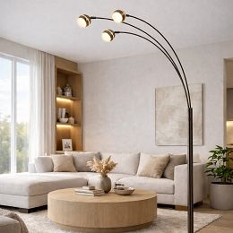 3047-305 Lampa podłogowa trójka Biarritz czarny chrom
